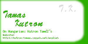 tamas kutron business card